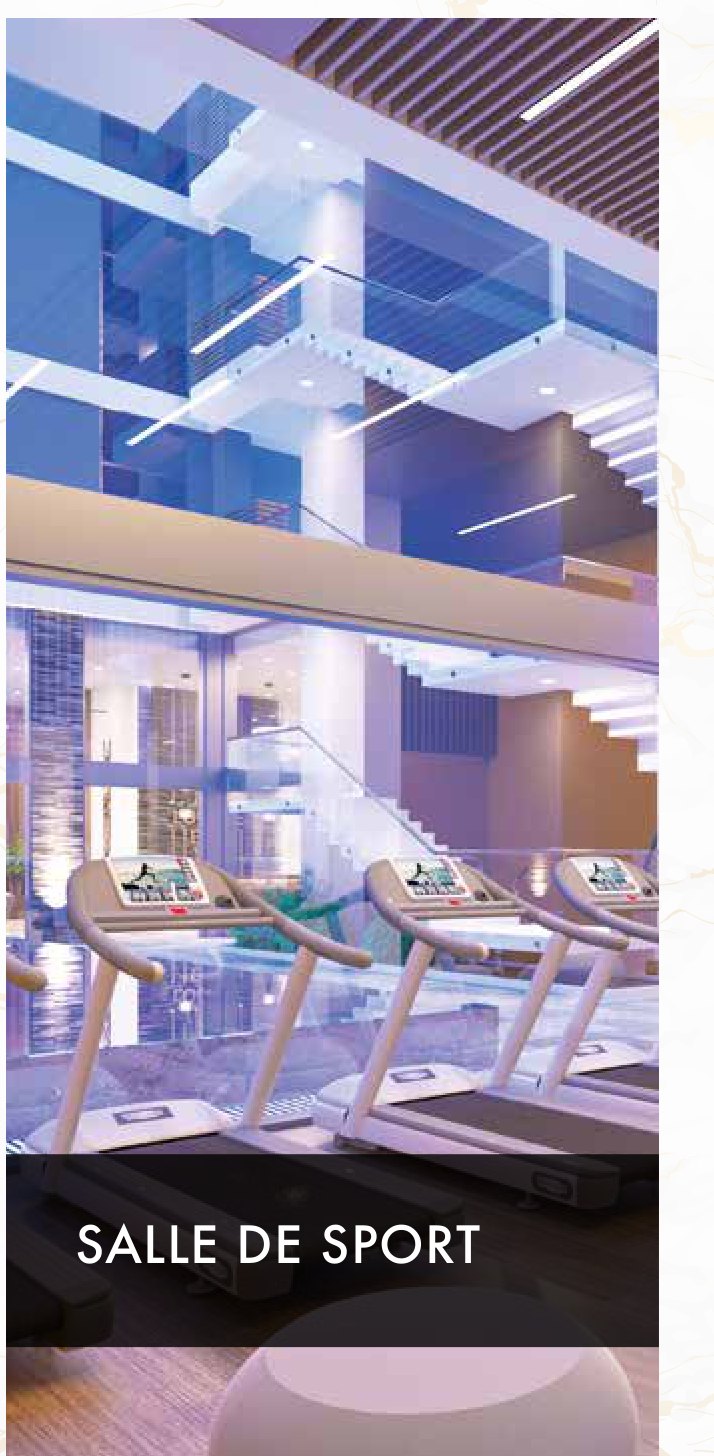 Salle de fitness équipée